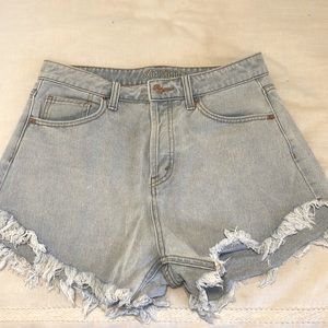Wild Fable Light Wash Fringe Denim Shorts